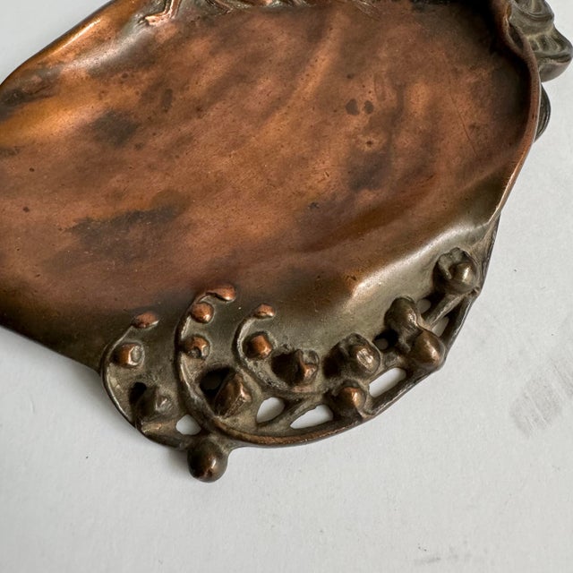 Art Nouveau Art Nouveau Tray Bronze Woman Catchall Dish French Villanis For Sale - Image 3 of 8
