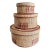 Vintage Woven Nesting Basket Set 3-Lidded Storage Boxes-Boho-Tribal-Southwest For Sale