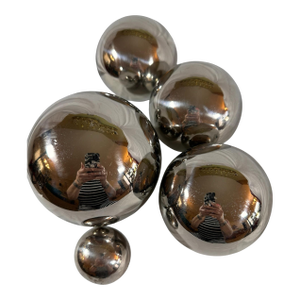 Set of Five Shiny Stainless Steel Orbs