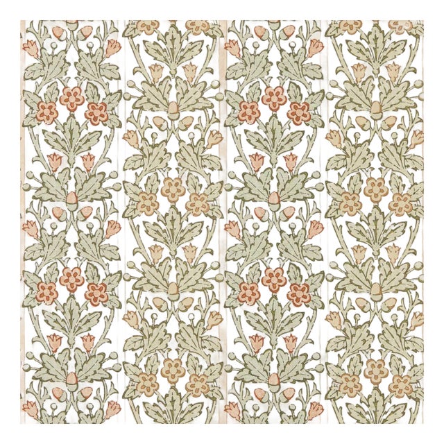 Morris & Co. Oak & Blossom Wallpaper in Chestnut/Primrose For Sale