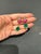 Pink Bochic Vintage Ruby & Green Aventurine Clip Earrings Set 18K Gold & Silver, A Pair For Sale - Image 8 of 9