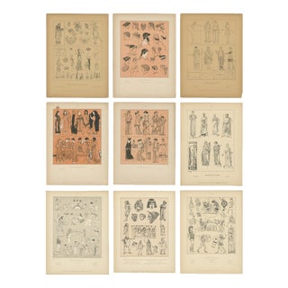 After Max Tilke, Greek Costume and Antiquity Illustrations, Prints, Set of 9 For Sale