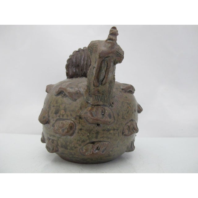 Grace Nell Hewell Southern Folk Art Studio Pottery Rooster Bowl Planter For Sale - Image 4 of 10