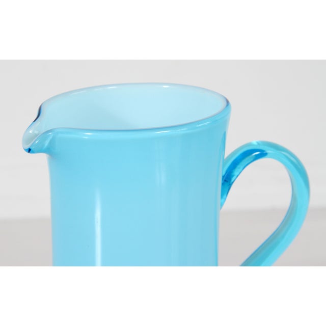Vintage Turquoise Italian Venetian Murano Glass Cocktail Pitcher | Chairish