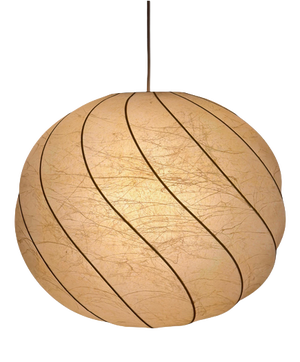 Mid-Century German Swirl Cocoon Pendant Lamp attributed to Friedel Wauer for Goldkant, 1960s