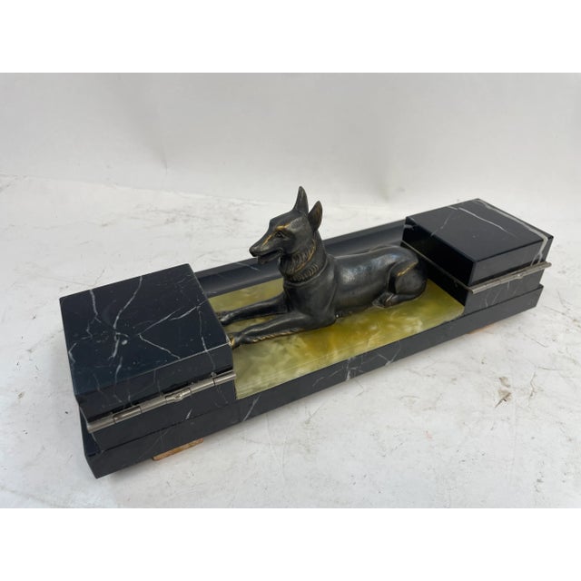 Metal Liberty Inkwell in Marble, 1920s For Sale - Image 7 of 13