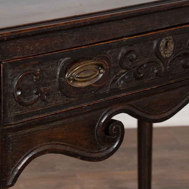 Late 18th Century English Carved Walnut Side Table With Drawer For Sale - Image 10 of 16