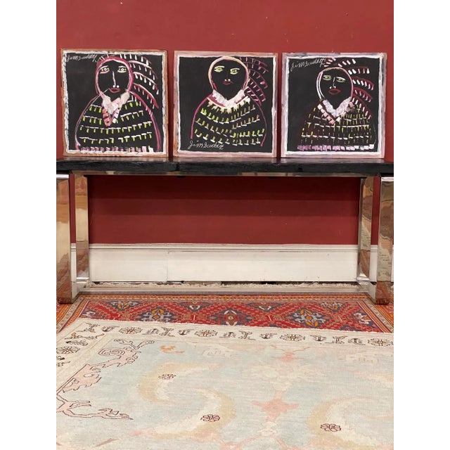 Jimmy Lee Sudduth Family Tryptic Folk Art Paintings For Sale - Image 11 of 12