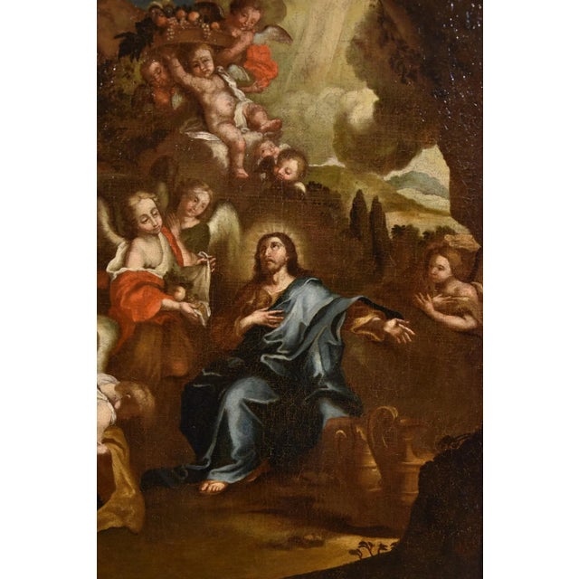 Circle of Pietro da Cortona / Berrettini, Christ in the Desert, 1650, Oil on Canvas For Sale - Image 6 of 15