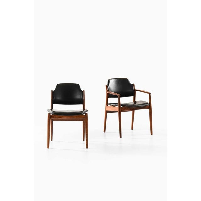 Scandinavian Modern Dining Chairs in Leather by Arne Vodder, 1960s, Set of 6 For Sale - Image 3 of 11