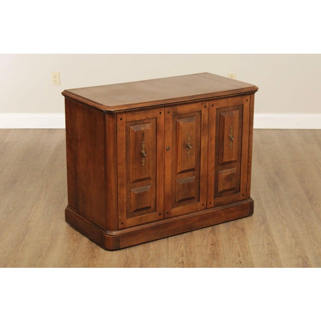 High Quality Vintage Maple Flip Top Server or Bar, Opening to Pull-Out Tray of Glass or Bottle Holders, Formica Laminated...