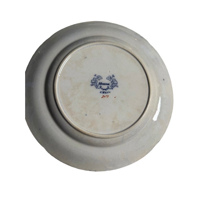 Antique Frances Morley & Co. Transferware Ironstone Dinner Plates. 10.25" Diameter. Set of 7. For Sale - Image 9 of 10