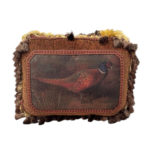 Oxblood Red Three Pulvermacher Designs New York City Decorative Pillow With Fringe Set For Sale - Image 8 of 12