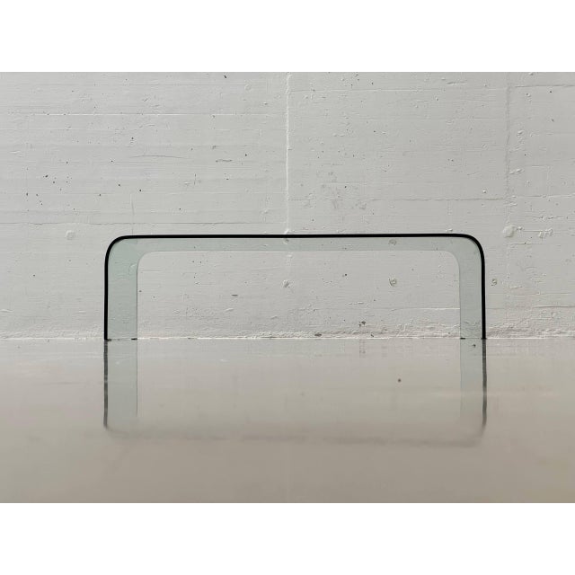 Mid-Century Modern Glass Table with Curved Glass Top, 1970s For Sale - Image 4 of 16