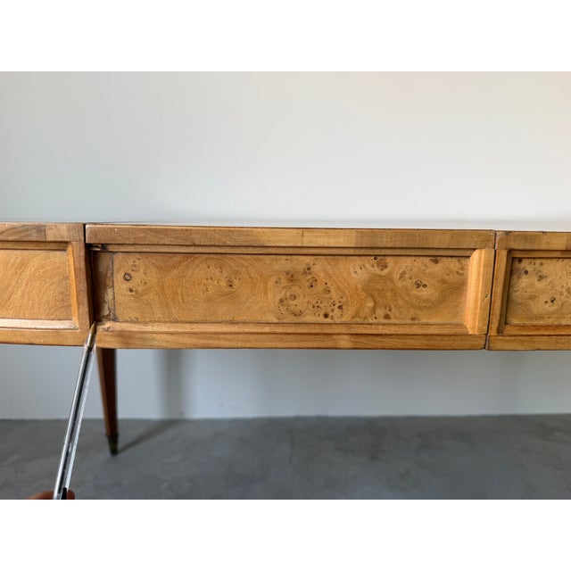Mid Century Modern Burl Wood Expandable Dining Table For Sale - Image 18 of 18