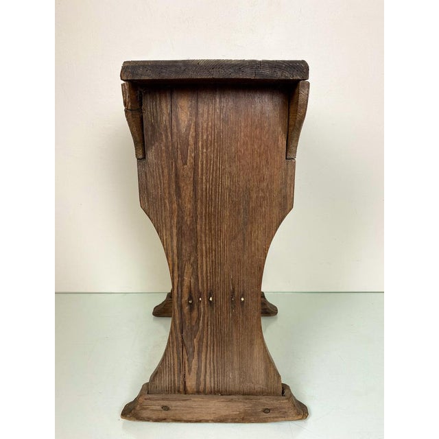 Wood Dutch Pine Farmhouse Stool, 1950 For Sale - Image 7 of 16