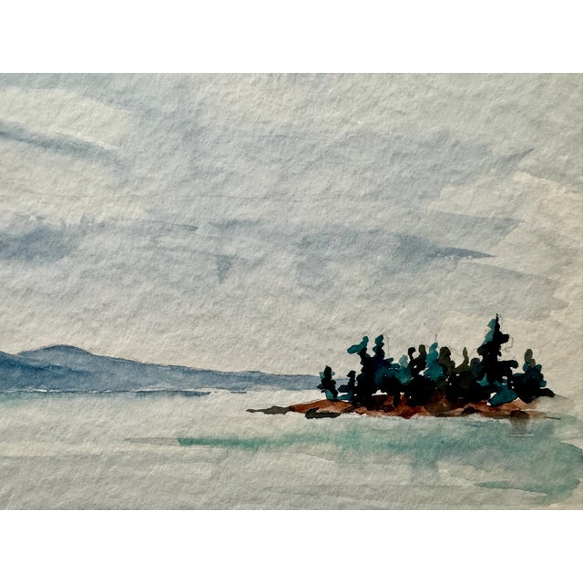 Rustic Henry Emil Salloch Original Watercolor on Paper Mount Desert Island, Maine. 1948. For Sale - Image 3 of 8