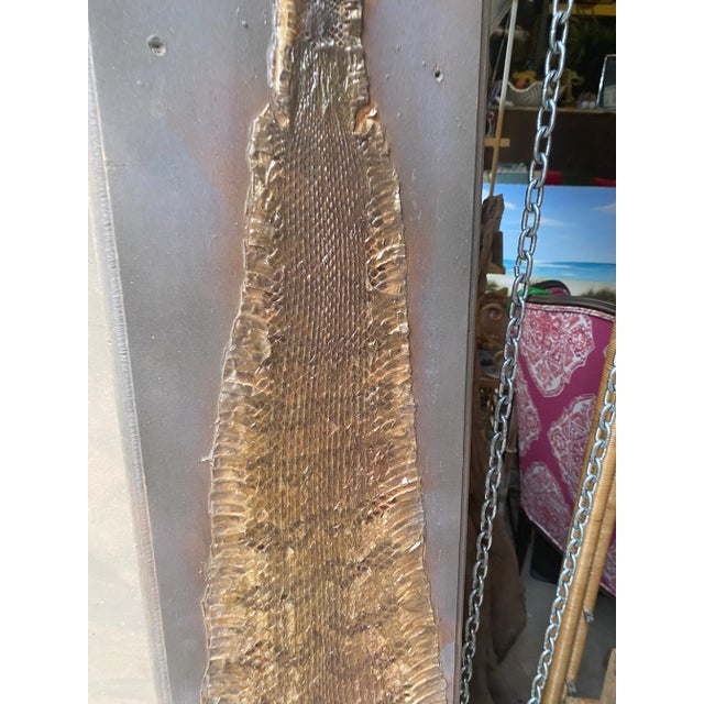 1970s Snake Skin on Wooden Frame For Sale - Image 4 of 6