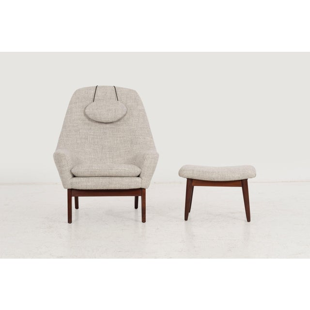 Mid-Century Modern Danish Modern Lounge Chair and Ottoman 1960s For Sale - Image 3 of 12