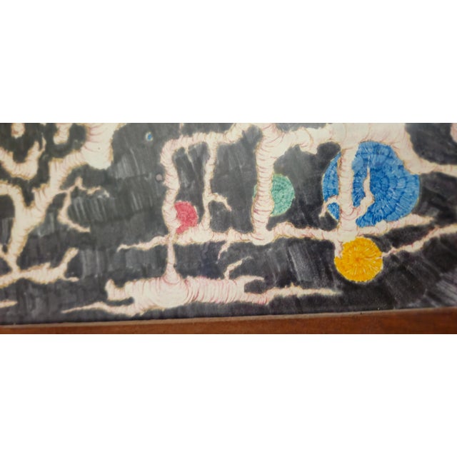 Mid 20th Century Signed Abstract Mixed Media Painting, Framed 25.5"x19.5" For Sale - Image 11 of 13