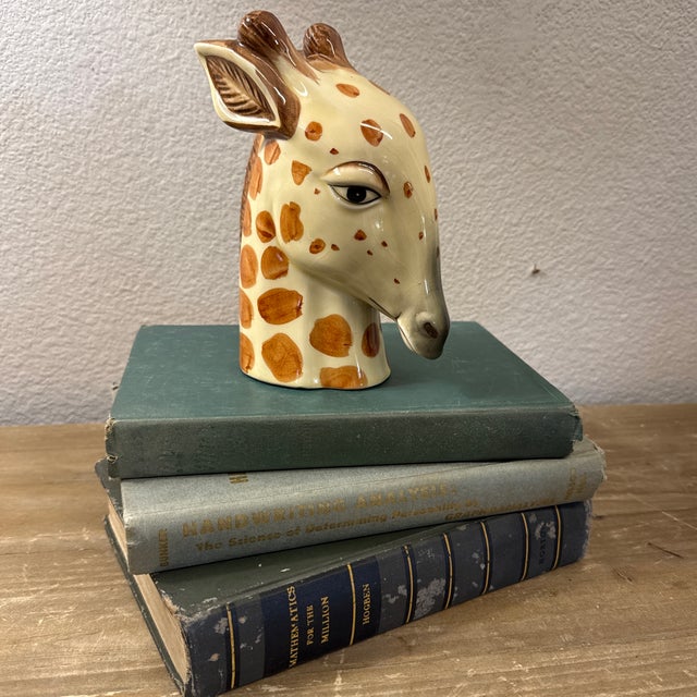 Perfect gloss glaze hand painted ceramic giraffe bust. 7” x 5” x 3”
