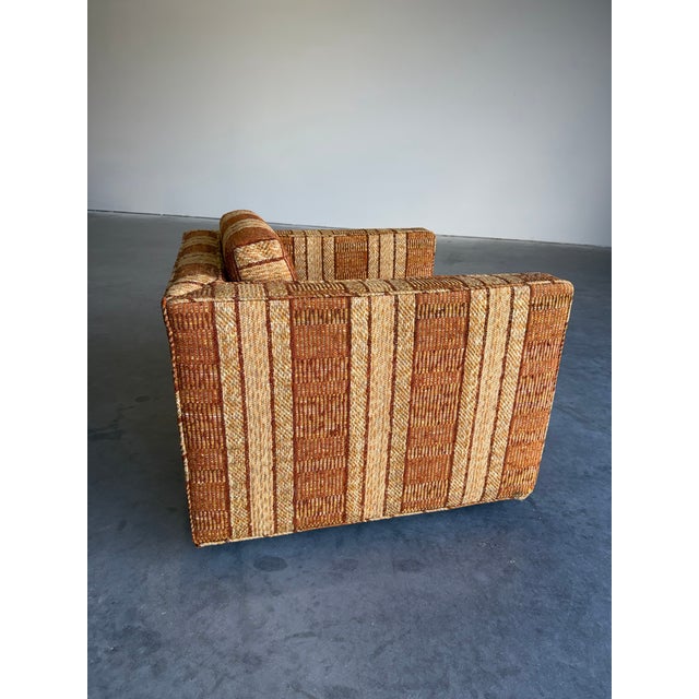 Mid Century Modern Founders Furniture Nubby Striped Club Chair For Sale In Tampa - Image 6 of 12