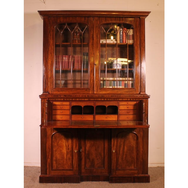 Mahogany Display Cabinet with Secretary Desk, 1800s For Sale - Image 14 of 14
