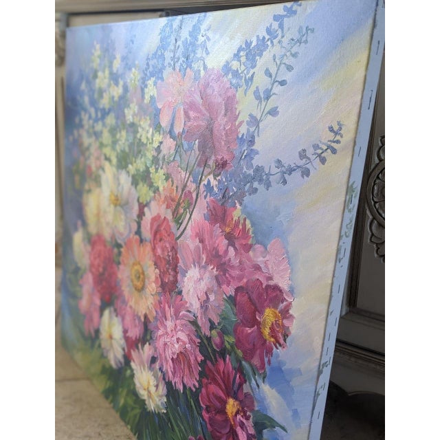 2020s Ivanna Hamuliak Floral Still Peony Original Oil Painting on Canvas Still Life For Sale - Image 5 of 7