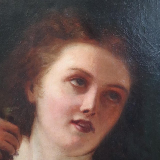 Mythological Figure of Maenad, Oil Painting on Canvas, 19th Century, Framed For Sale - Image 9 of 12