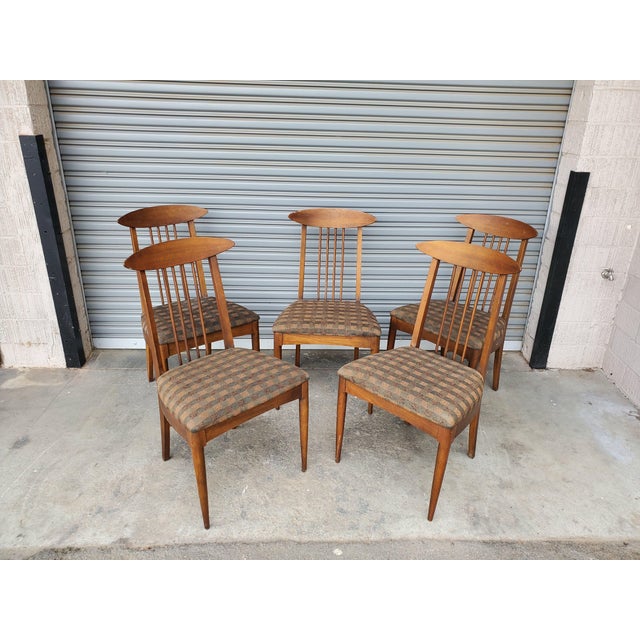 These are five great looking chairs by Broyhill, before it was Brohill. These are marked as Lenoir Chair Company which is...