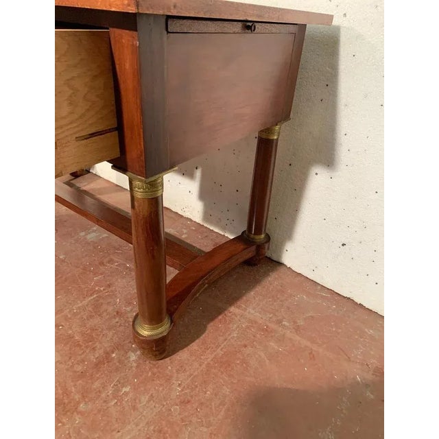 Brown Empire Style Mahogany and Veneer Desk For Sale - Image 8 of 14