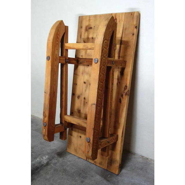 Large Folk Art Sculpted Sled Coffee Table, France, 19th Century For Sale - Image 14 of 15