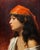 Realism Willy Martens -Portrait of an Ottoman Concubine Wearing a Red Bandana-19th Century Orientalist Oil Painting For Sale - Image 3 of 11