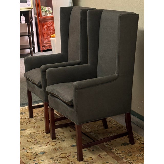 2000 - 2009 Hickory Chair for Henredon Delaware Host Chairs, Pair For Sale - Image 5 of 12