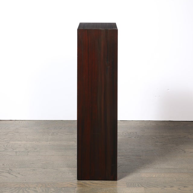 Brown Pair of Art Deco Rectilinear Rosewood Pedestals For Sale - Image 8 of 15