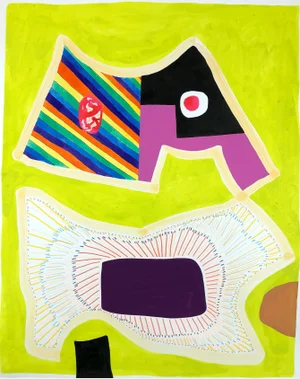 2021 “Untitled (Ppr 348)” Contemporary Abstract Colorful Geometric Patterned Painting by Max Manning