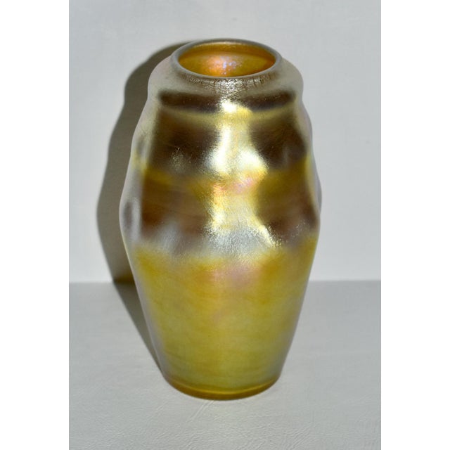 Antique l.c. Tiffany Favrile Art Glass Vase For Sale - Image 12 of 13