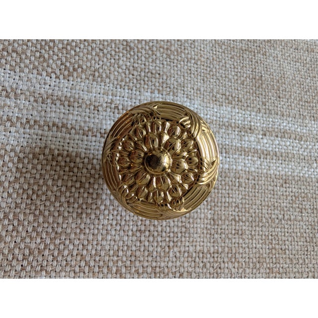 French 40 Ribbon & Reed Brass Drawer Pulls, p.e. Guerin Style For Sale - Image 3 of 4
