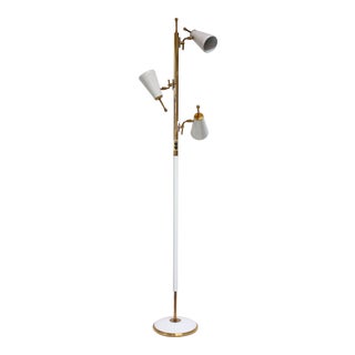 1950s Stiffel Brass and Metal Three-Fixture Floor Lamp For Sale