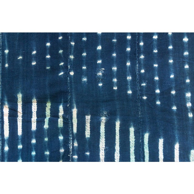 Vintage African Moss "Arbinda Horizon" Indigo Throw For Sale - Image 4 of 6