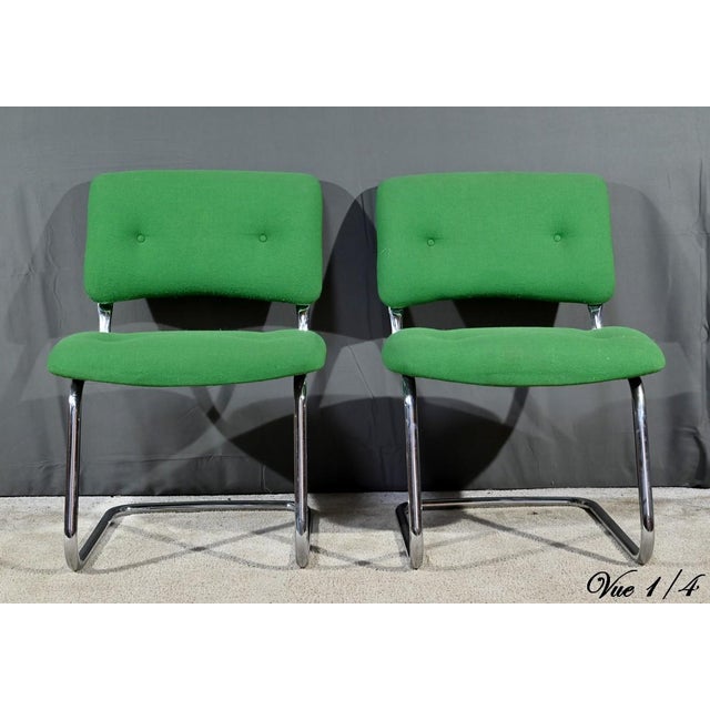 1970s Set of Dining Chairs attributed to Steelcase Strafor, 1970s For Sale - Image 5 of 18