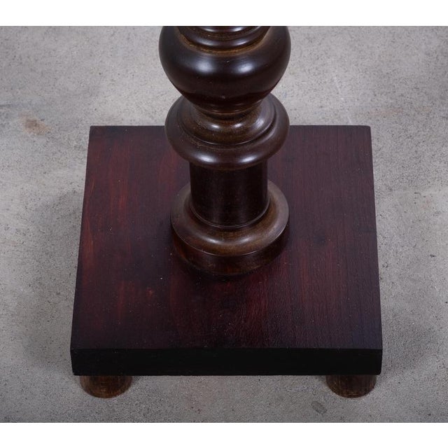 Vintage Danish Walnut Pedestal Stand, 1940s For Sale - Image 4 of 7