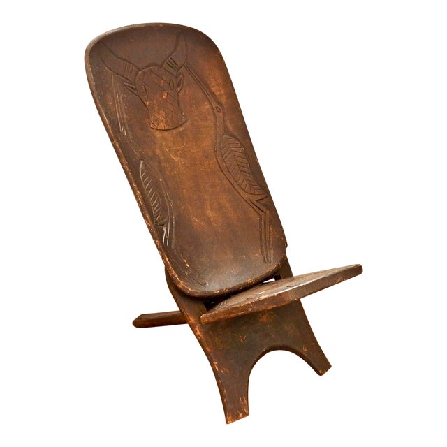 Wood Hand Carved African Chair Chairish