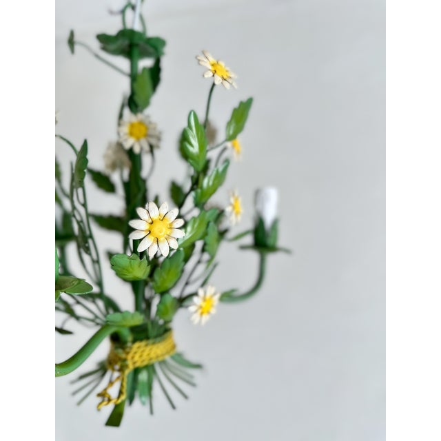 Metal Italian Painted Tole Daisy Chandelier by Sergio Terzani, 1970s For Sale - Image 7 of 15