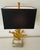 Modern Hollywood Regency Gilt Gold Coral Table Lamp With Black Shade For Sale - Image 3 of 9