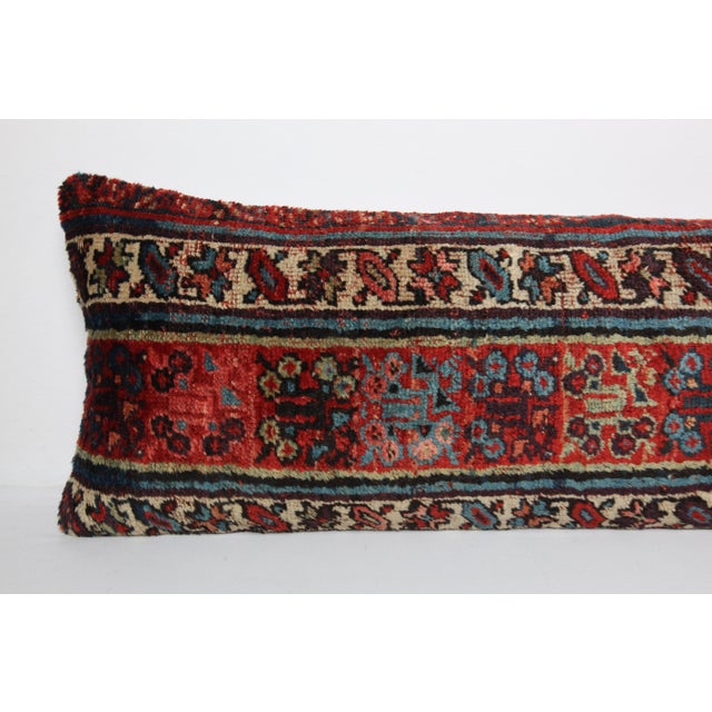 Textile Authentic Ethnic Lumbar Throw Cushion – Handmade Wool Rug on Cotton Pillow Cover -16'' X 46'' For Sale - Image 7 of 11