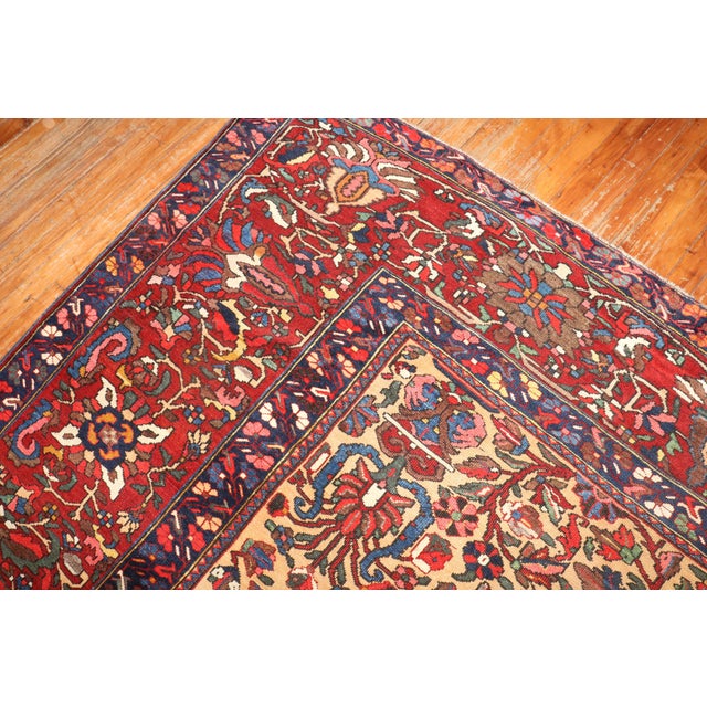Antique Zabihi Collection Persian Bakhtiari Rug - 11' x 12'2" For Sale - Image 9 of 12