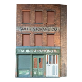 Mid-Century Folk Art Sculpture of New York City Brownstone Storefront For Sale