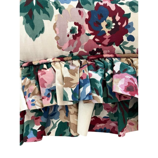 Shabby Chic Ralph Lauren Allison Floral Double Ruffle Custom Pillow. Down Fill. For Sale - Image 3 of 8