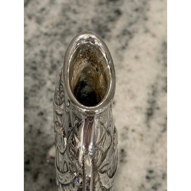 Vintage Christofle Deux Poissons Silver-Plated Fish Vase, After Émile Reiber For Sale - Image 11 of 17